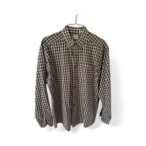 LL Bean Men’s size Large plaid button down front collar casual shirt